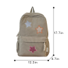 Star Pattern Corduroy School Backpack