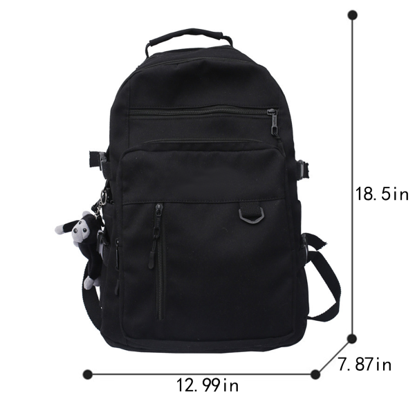 尺寸图_1761120378467.png Multiple Pockets Nylon School Backpack