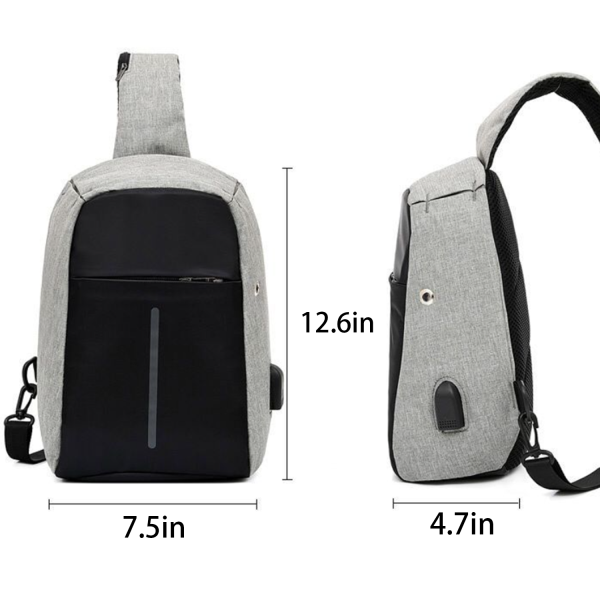 Oxford Waterproof Crossbody Bag w/ Headphone Port