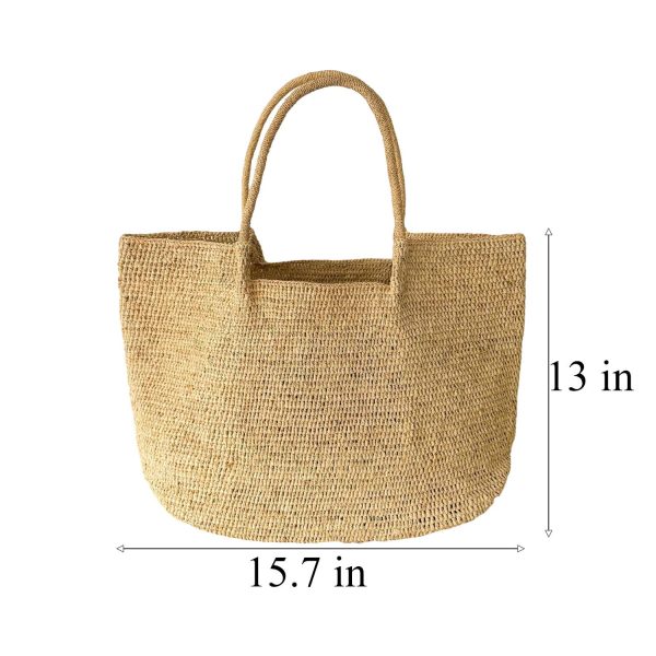 Handcrafted Raffia Woven Beach Tote Bag