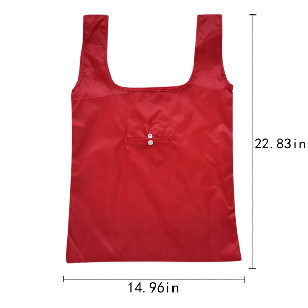 Polyester Heart Shape Foldable Reusable Shopping Tote Bag
