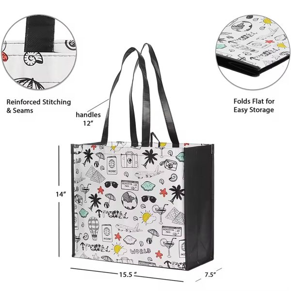 Customized Cartoon Pattern Reusable Tote Bag