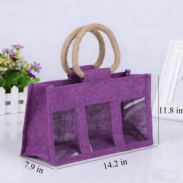 PVC Window Jute Tote Bag