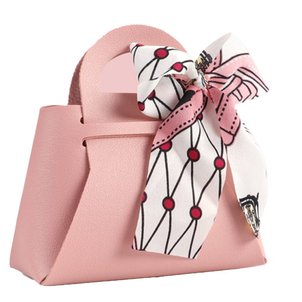PVC Leather Ribbon Wedding Candy Bag w/ Bow