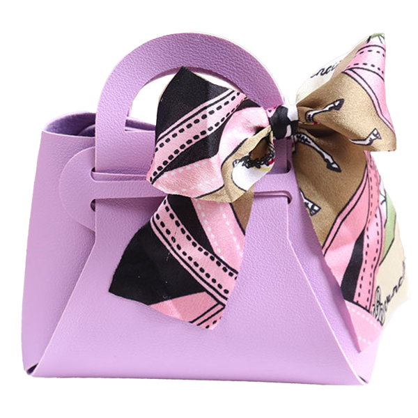 PVC Leather Ribbon Wedding Candy Bag w/ Bow