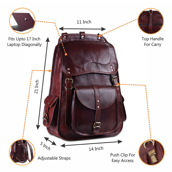 PU Leather Large Capacity Backpack
