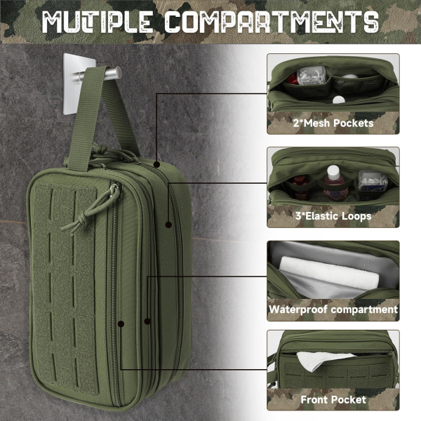 Water-Resistant Nylon Tactical Toiletry Bag