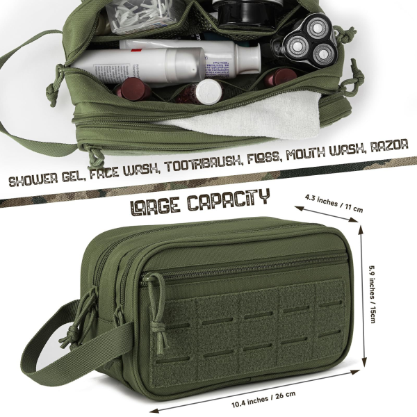 Water-Resistant Nylon Tactical Toiletry Bag