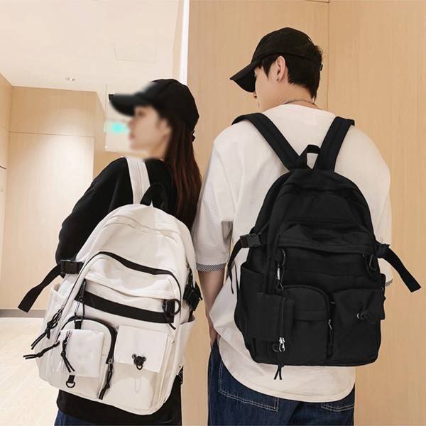 Nylon Large Capacity Unisex School Backpack