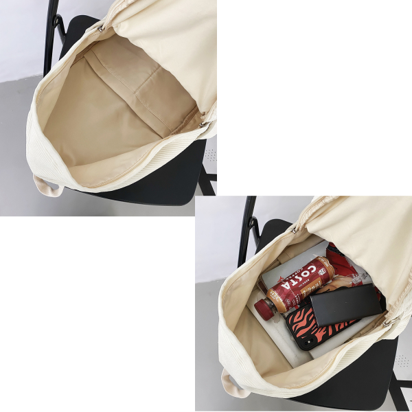 Unisex Large Capacity Corduroy School Backpack