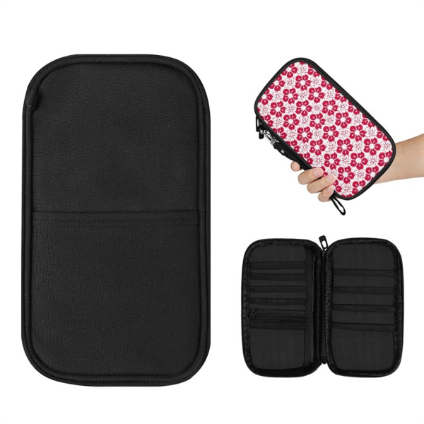 Custom Travel Polyester Zipper Passport Holder Pouch