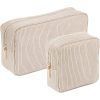 2-Piece Corduroy Makeup Bag Set