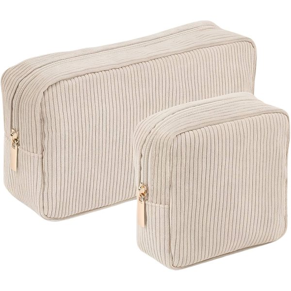2-Piece Corduroy Makeup Bag Set