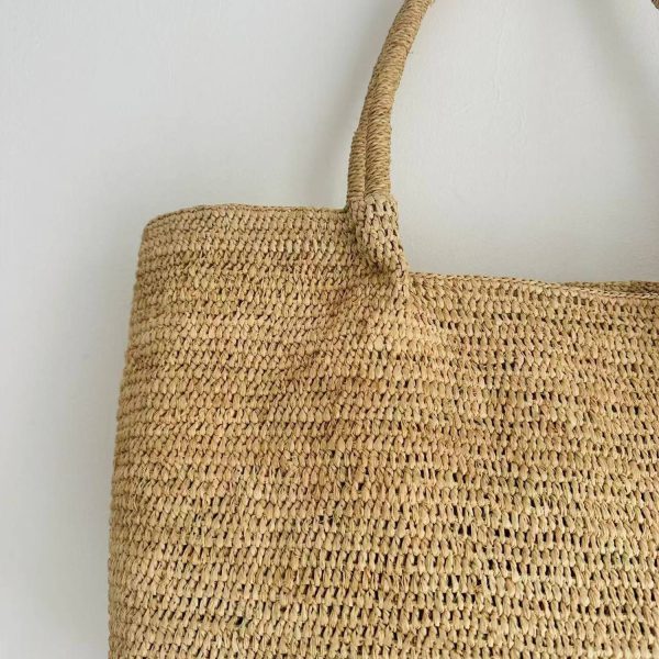 Handcrafted Raffia Woven Beach Tote Bag