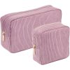 2-Piece Corduroy Makeup Bag Set