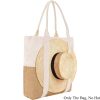 Jute Canvas Patchwork Travel Tote Bag