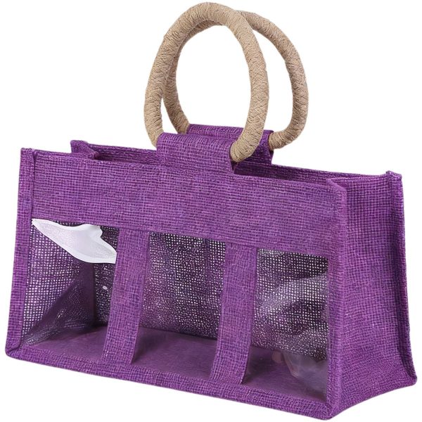 PVC Window Jute Tote Bag