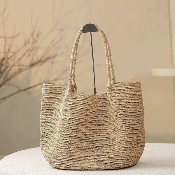 Handcrafted Raffia Woven Beach Tote Bag