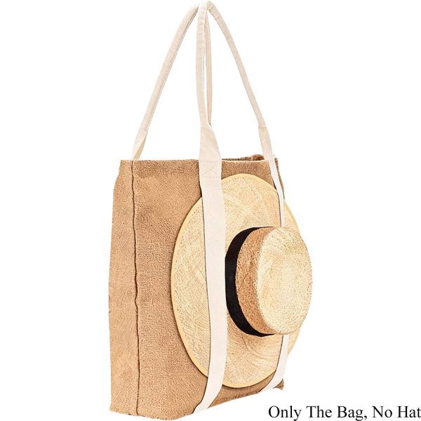 Jute Canvas Patchwork Travel Tote Bag