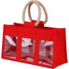 PVC Window Jute Tote Bag