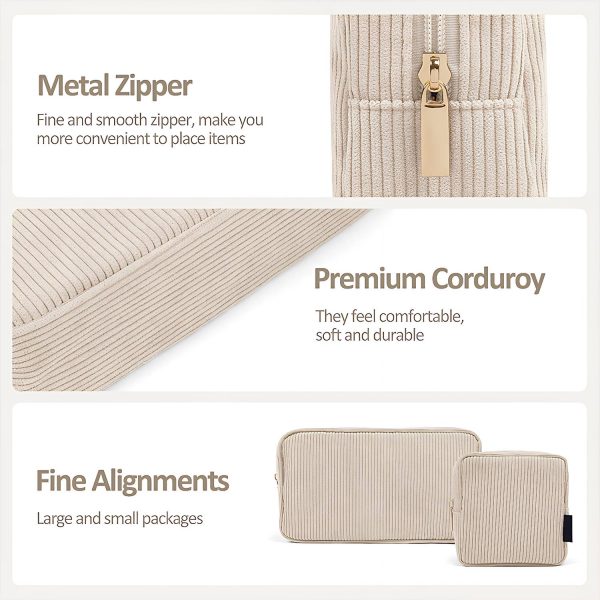 2-Piece Corduroy Makeup Bag Set