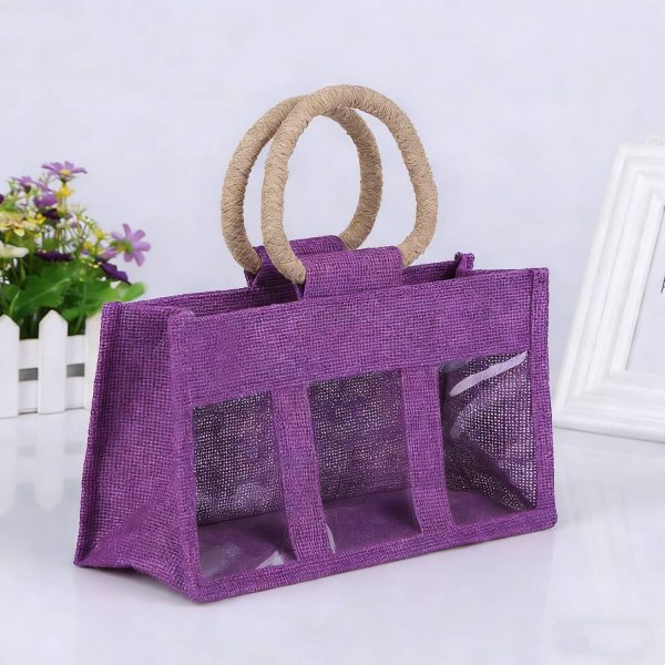PVC Window Jute Tote Bag