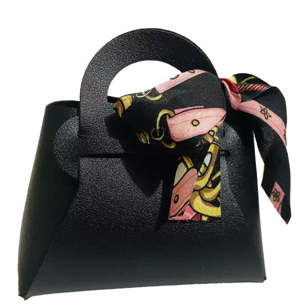 PVC Leather Ribbon Wedding Candy Bag w/ Bow