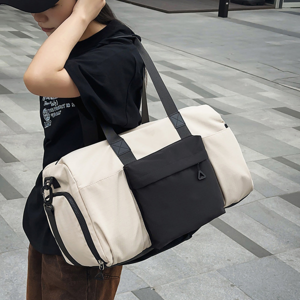 Nylon Duffle Bag with Shoes Compartment