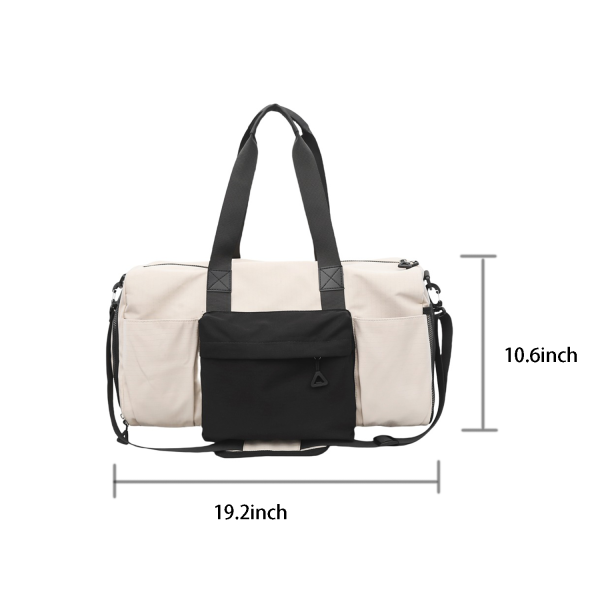 Nylon Duffle Bag with Shoes Compartment