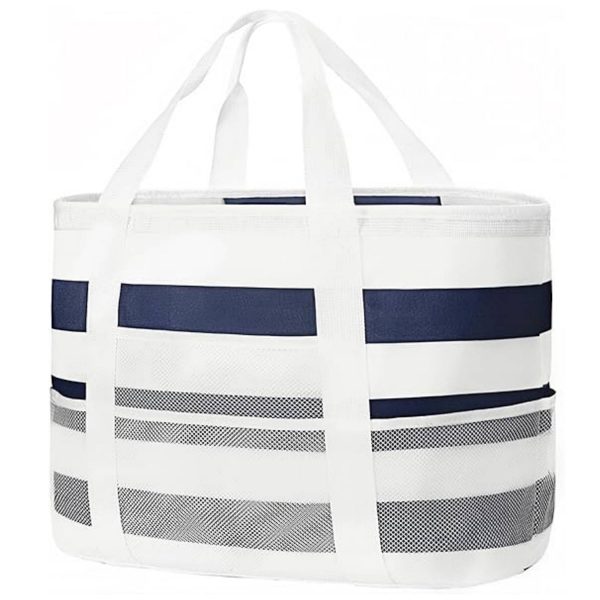 Striped Canvas Waterproof Beach Bag
