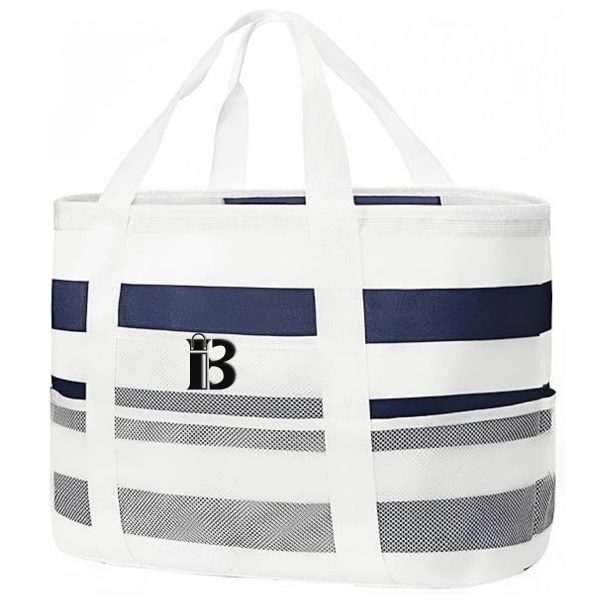 Striped Canvas Waterproof Beach Bag
