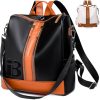 PU Leather Travel Backpack w/Headphone Port