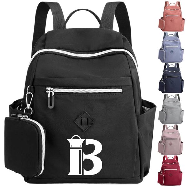 Waterproof Nylon Backpack w/ Mini Wallet