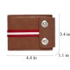 Men PU Leather Dual Snap Buttons Wallet