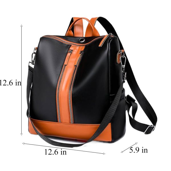 PU Leather Travel Backpack w/Headphone Port