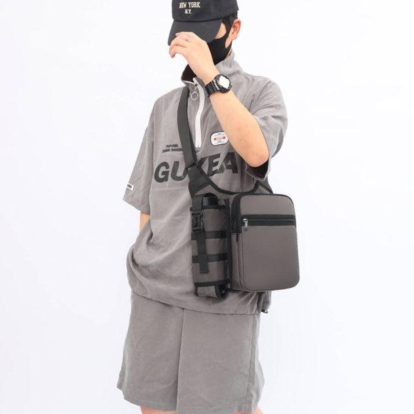 Oxford Outdoor Crossbody Bag w/Bottle Holder