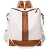 PU Leather Travel Backpack w/Headphone Port