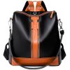 PU Leather Travel Backpack w/Headphone Port