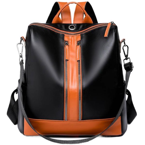 PU Leather Travel Backpack w/Headphone Port