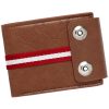 Men PU Leather Dual Snap Buttons Wallet