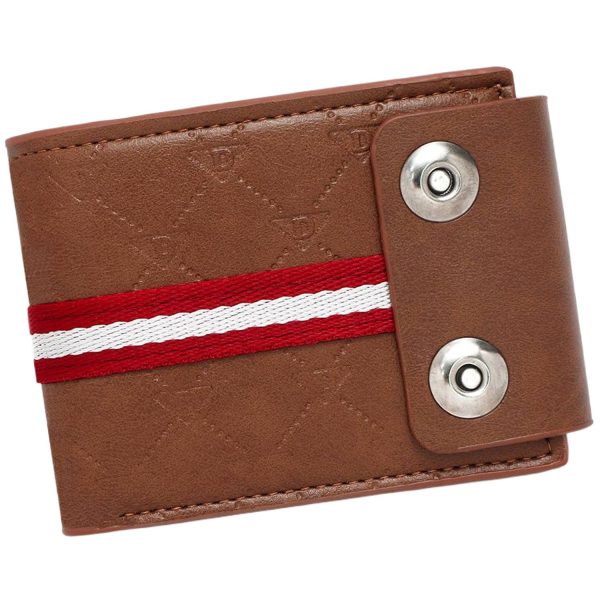 Men PU Leather Dual Snap Buttons Wallet