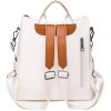 PU Leather Travel Backpack w/Headphone Port