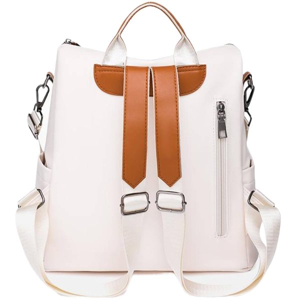 PU Leather Travel Backpack w/Headphone Port