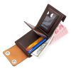 Men PU Leather Dual Snap Buttons Wallet