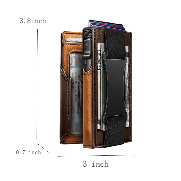 PU Leather Pop Up Access RFID Money Clip Card Holder