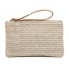 Bohemian Straw Woven Zipper Clutch Bag