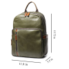 Color Block Soft Leather Laptop Backpack