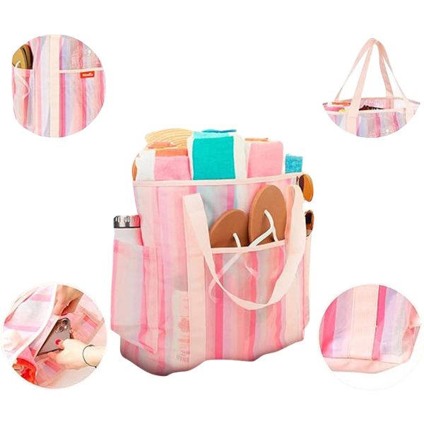 17d17870-7e33-4026-bca5-d627a4c37969_1.jpg Nylon Polyester Mesh Waterproof Beach Tote Bag
