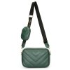 Quilted PU Leather Crossbody Bag for Women with Coin Pouch
