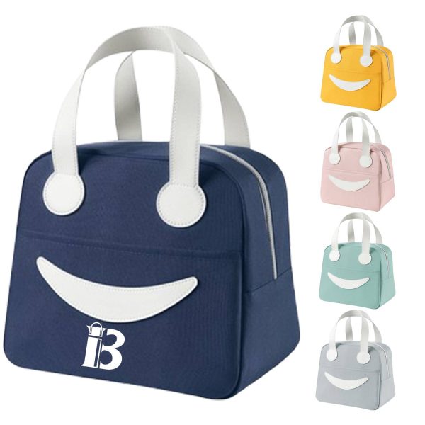 Smiley Oxford Insulated Lunch Tote Bag